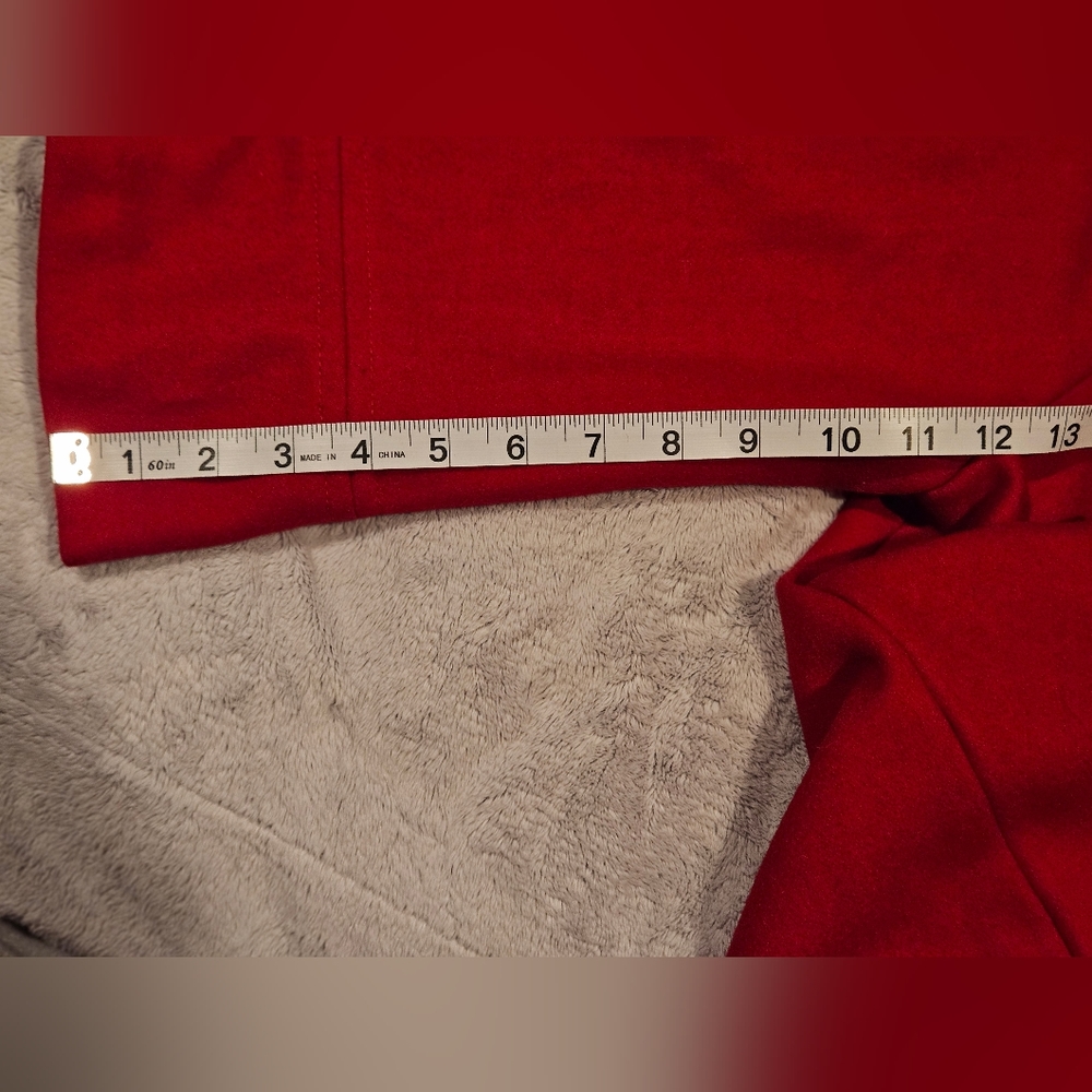 Forever Audrey Red Pea Coat, Size M - Picture 6 of 10